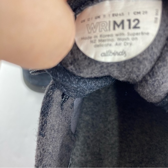 Allbirds Mens 12 Dark Gray Wool Runners Lace Up Athletic - Picture 6 of 6